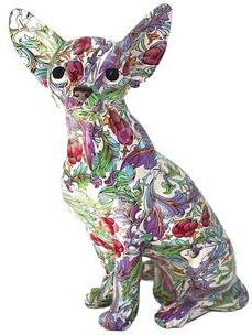 "Interior Illusions Plus Retro Flower Chihuahua - 10"" tall"