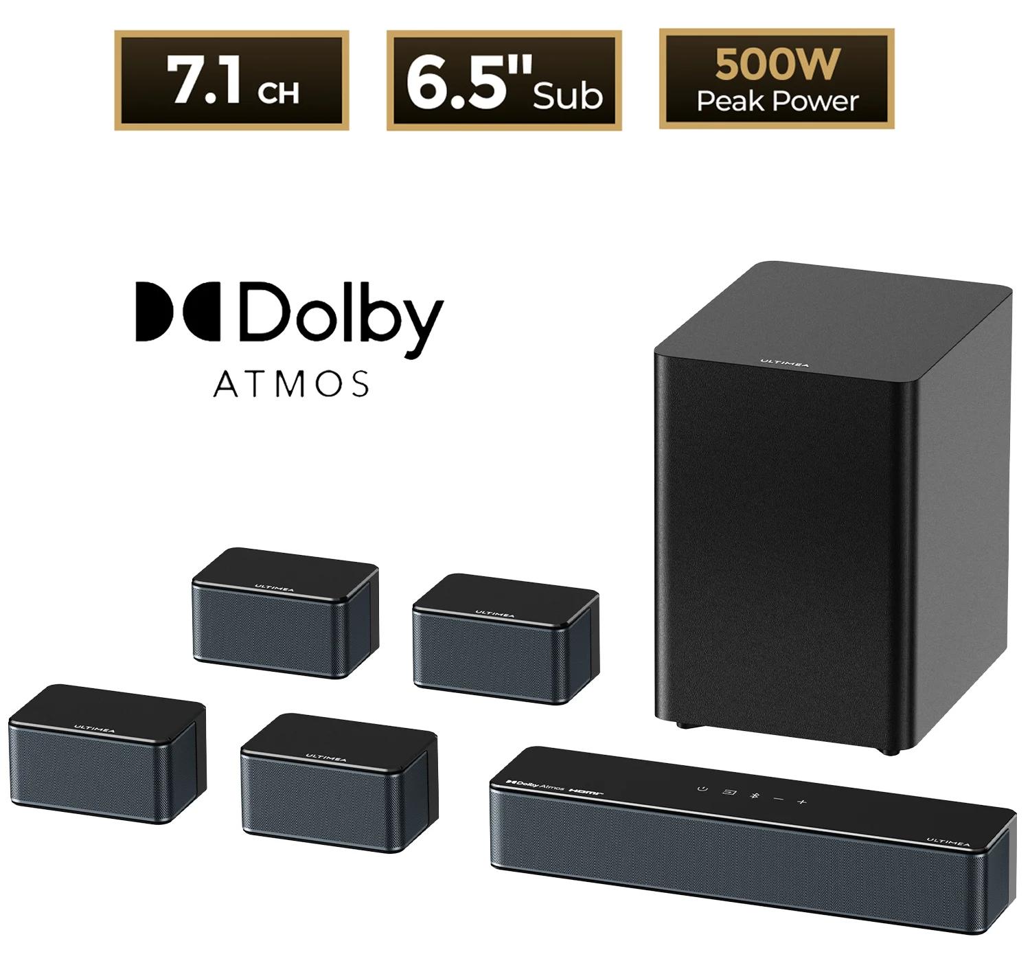 Poseidon D80 Boom - Soundbar - 7.1-Kanal-Surroundsound - Dolby Atmos - Bluetooth 5.3 - Subwoofer - App-Steuerung - Für Fernseher