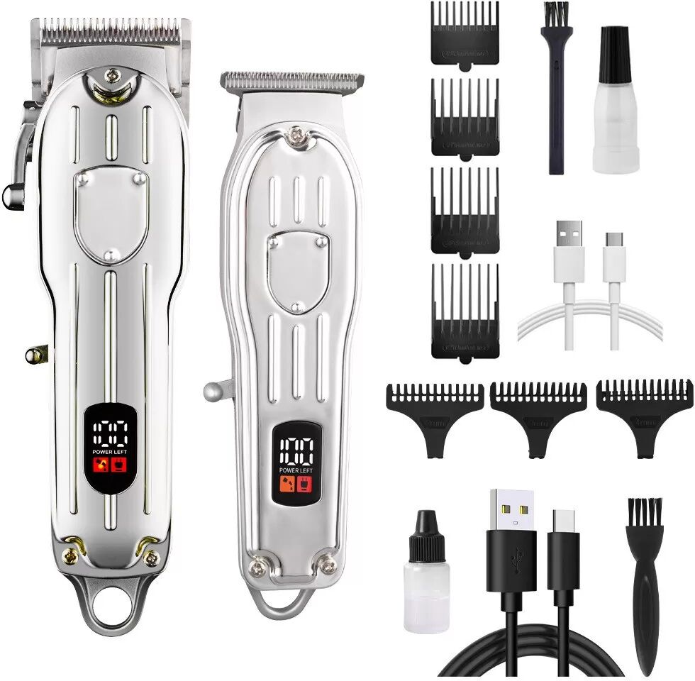 INF Professionelles Elektrisches Haarschneider Set - USB Wiederaufladbarer Kabelloser Trimmer mit Verstellbarer Klinge