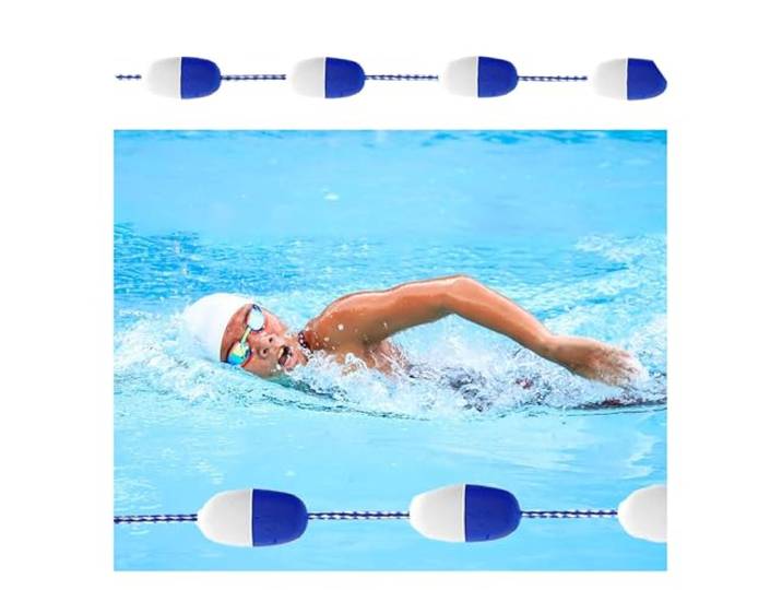 YldessmEU Gut sichtbares Trennseil for Schwimmbecken – Sicherheitsbojenmarkierung mit Haken for öffentliche Schwimmbäder und Wasserparks, langlebige Trennlinie for Abgrenzungslinien(68ft/20.7m)