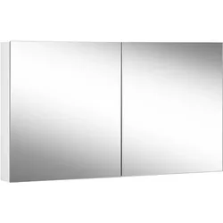 Schneider EASY Spiegelschrank, ohne Beleuchtung, 2 Türen, Bandung links u. rechts, 1195x120x700mm, 177.120.01.02, Ausführung: CH-Norm/Steckdose links und rechts unten an Zwischenwand