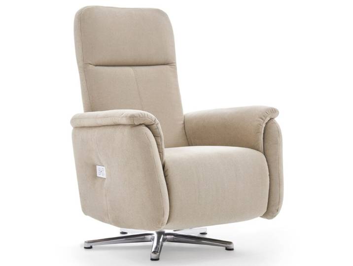 Calizza Interiors Olivin Relaxsessel manuell oder motorisch verstellbar - Flachgewebe Eco-Soil 01 natur - mit motorischer Verstellung automatische Fußteilverstellung, automatische Rückenteilverstellung, manuelle Fußteilverstellung, manuelle Sitzteilverstellung Modern, Zeitlos