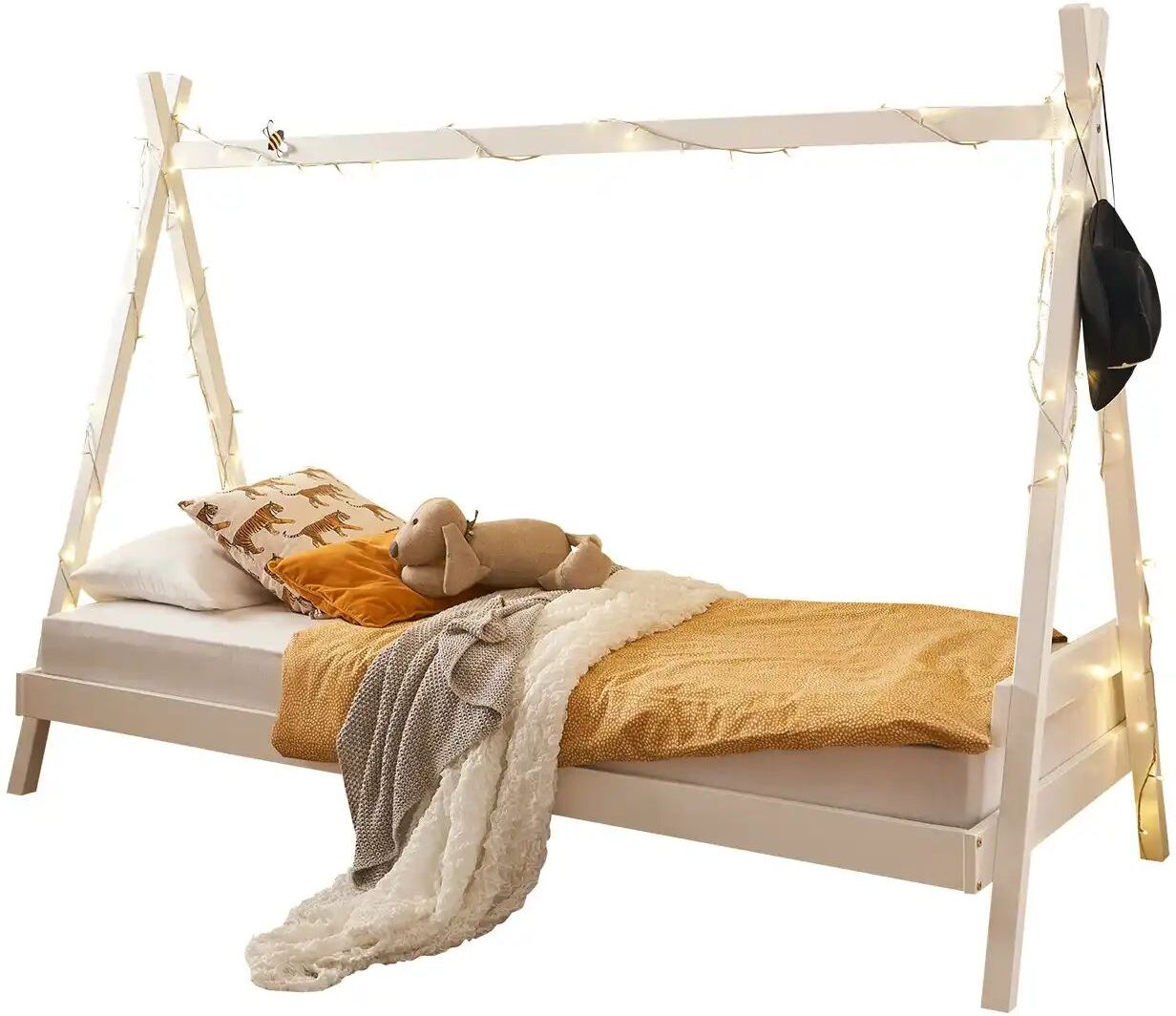 Höffner Zeltbett  Sora ¦ weiß ¦ Maße (cm): B: 95 H: 213