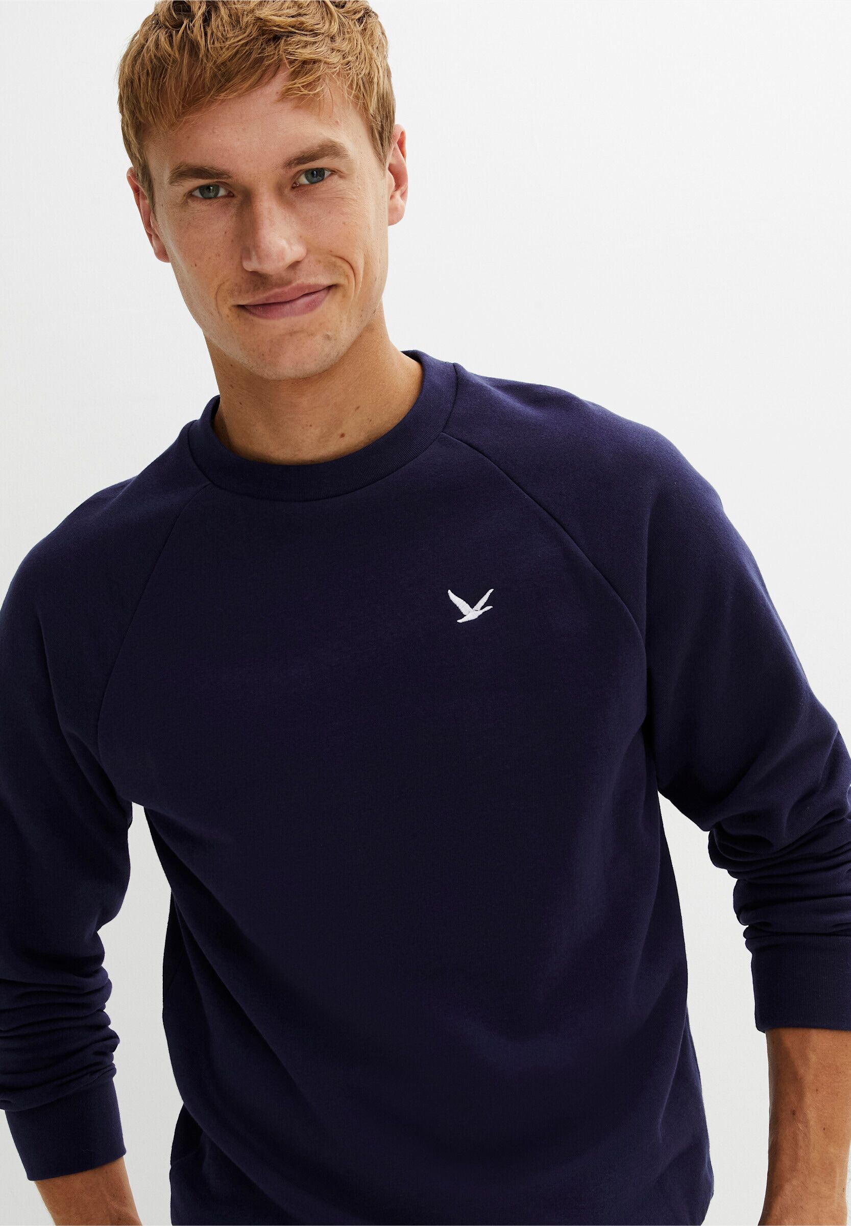 Trainingsshirt WITT "Sweatshirt Sweatshirt innen angeraut", Herren, Gr. 60, marine, Basic, Rundhals, Shirts Trainingsshirt