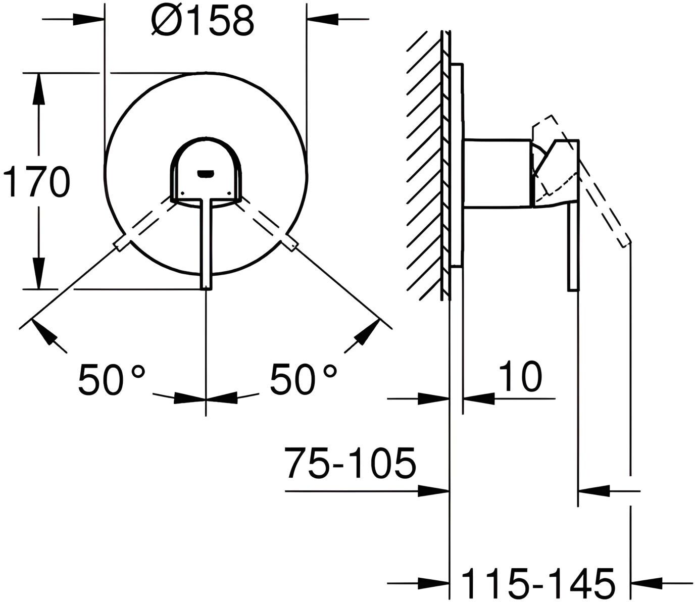 Grohe Plus Einhand-Brausebatterie Unterputz