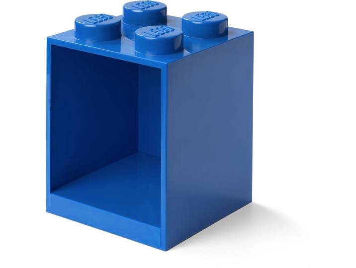 LEGO Iconic Brick Boekenplank - 4 Noppen - Blauw