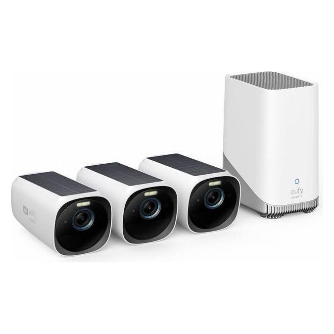 Anker eufy Cam S330 3-Cam Kit with Homebase 3 (3840 x 2160 Pixels) (T88723W1)