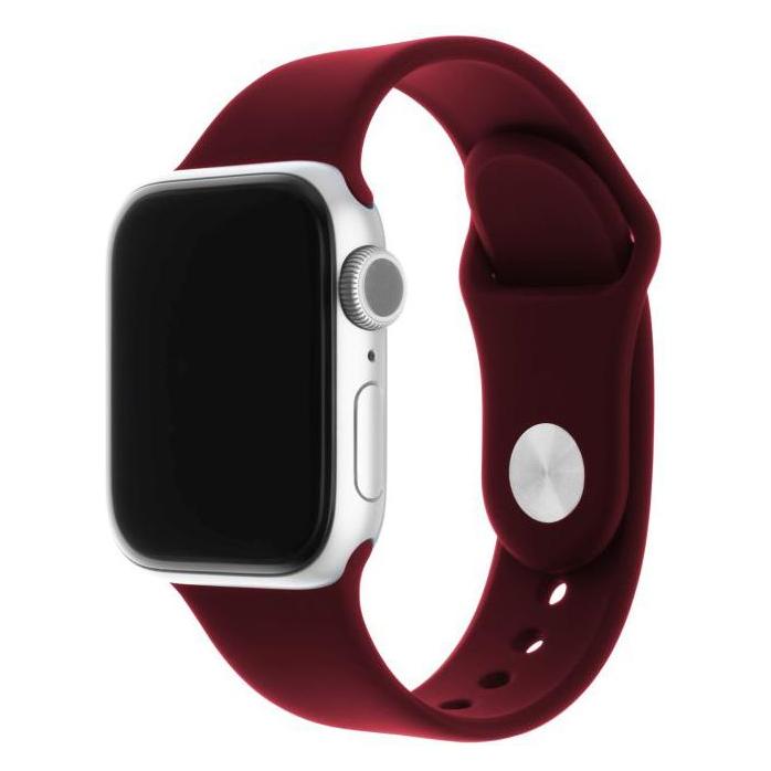 Fixed Zestaw pasków silikonowych do Apple Watch 42/44/45/49mm, bordowo-czerwony (Silikon) (FIXSST-434-WIRD)