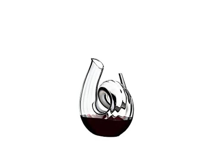 Riedel - Decanter - Dekanter - Weindekanter - Curly Fatto A Mano Black/White/Black Optic - Kristallglas - 1,4 l