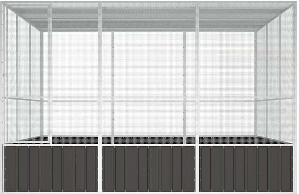 vidaXL Jaula pájaros acero galvanizado antracita 302,5x324,5x211,5 cm Antracita