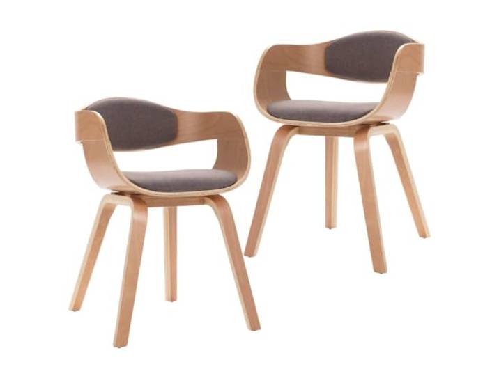 KKgypkn 2 Bugholz Esszimmerstühle Taupe Stoff Weich gepolstert, Ergonomisches Design, Belastbar bis 110 kg, Einfache Montage