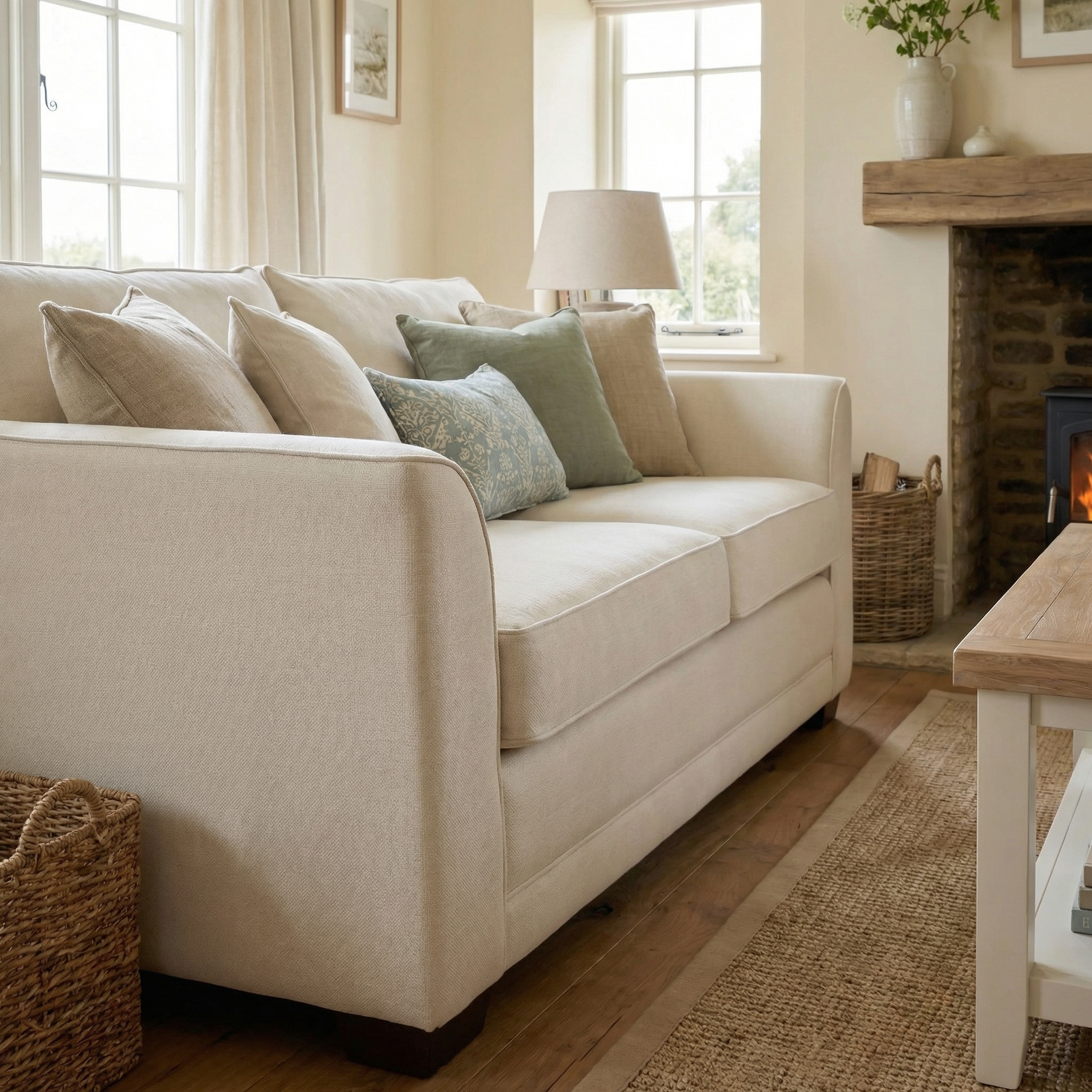 Sofa Style Ardley 3 Seat Sofa Bed in Ivory