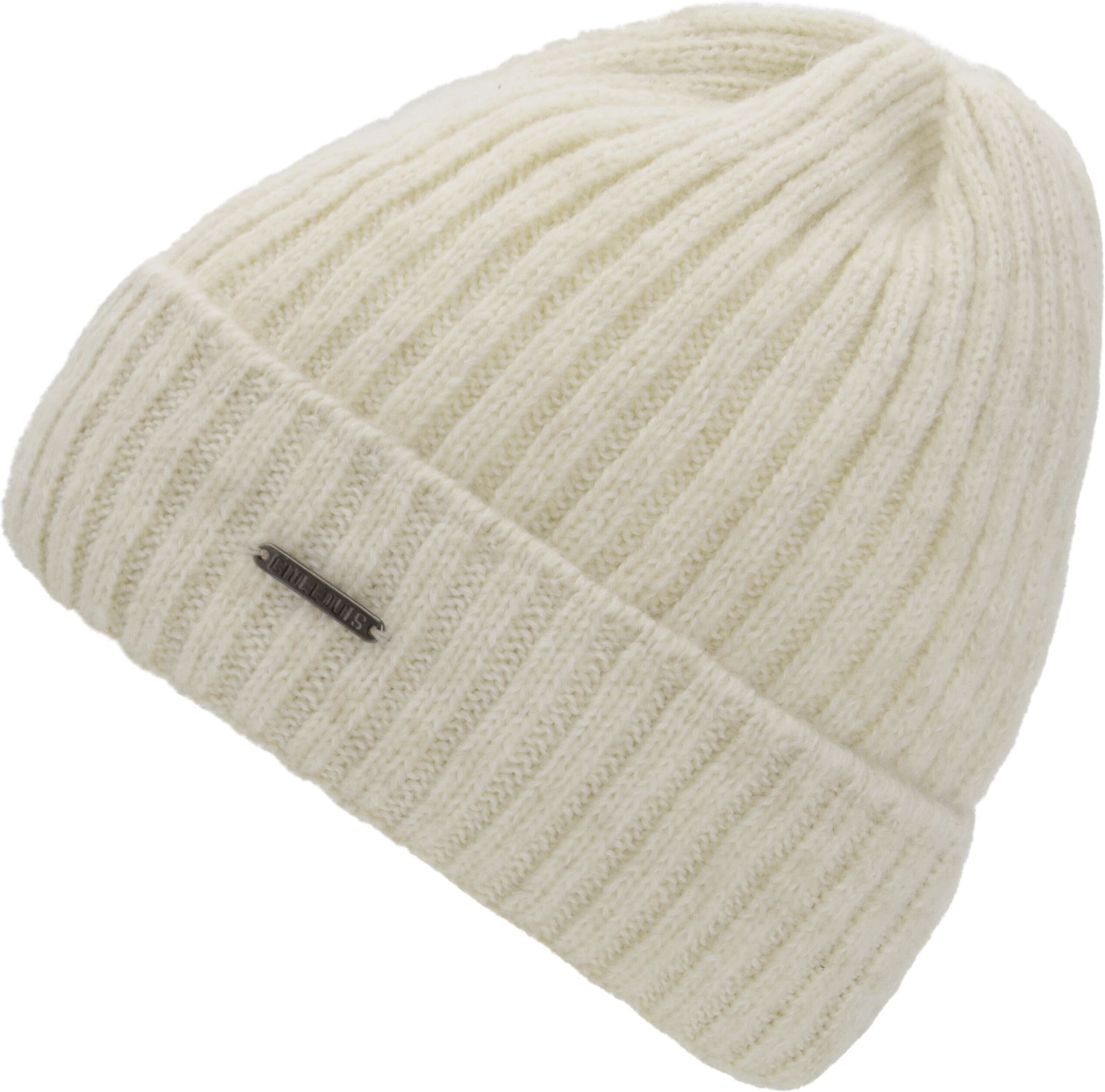 Beanie CHILLOUTS "Tuva Hat", Damen, beige (cream), Obermaterial: 57% Polyacryl, 34% Wolle, 5% Polyamid, 4% Polyester, unifarben, Mützen Beanie, Rippstrick Beanie mit Merinowolle cream Einheitsgröße