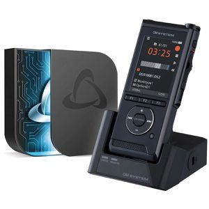 OM-System Diktiergerät DS-9100 Premium Kit, 2 GB intern, mit SD-Slot, USB und Sprachaktivierung