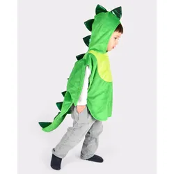 Kinder Drachenumhang 1-4 Jahre Grün, weicher Stoff, Klettverschluss - Den Goda Fen - leicht, passt über Kleidung, Rollenspiel