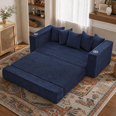 Dovelina 76IN Folding Convertible Sofa Bed Blue