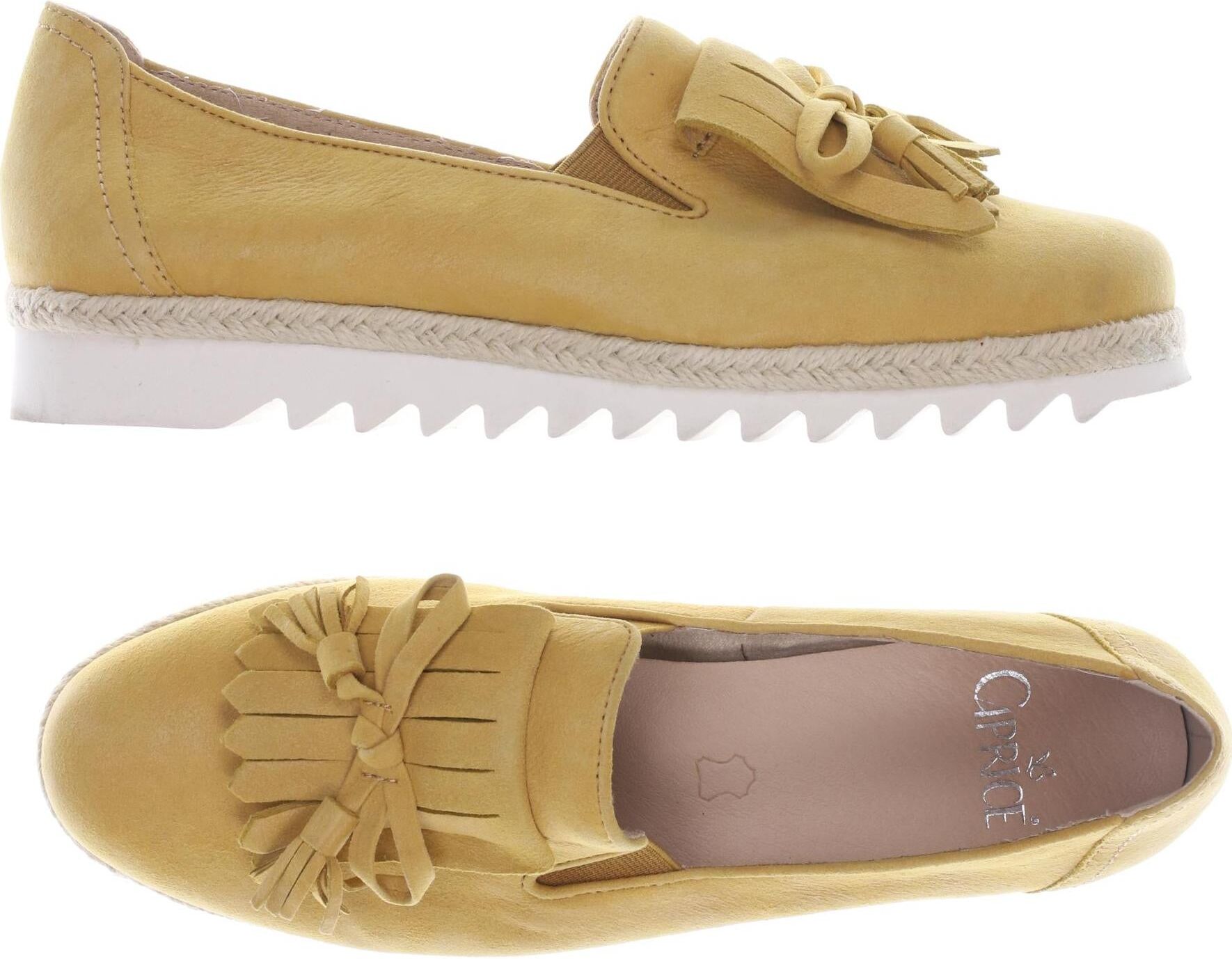 Caprice Damen Halbschuh, Gelb, Gr. EU 39, Leder - Second Hand