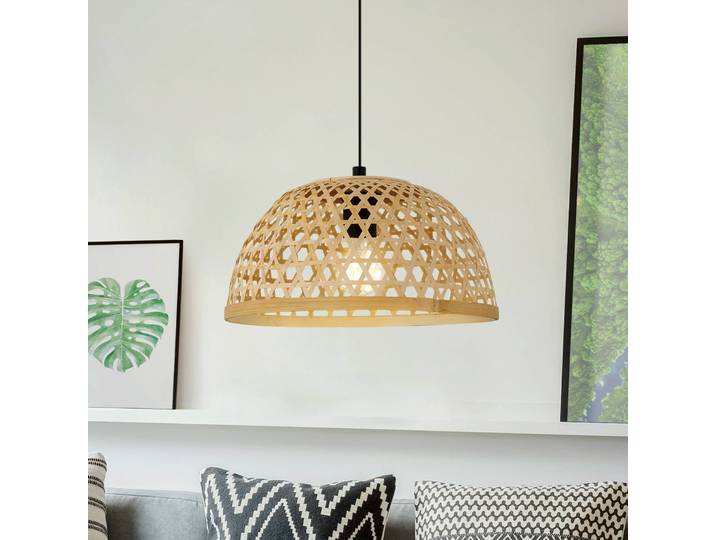 EGLO Hängeleuchte Claverdon, dimmbar, Holz hell, für Wohn- / Esszimmer, Holz