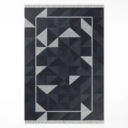 TEPPICH 100x150 cm Mosaik aus Geometrischen Formen Vintage Muster