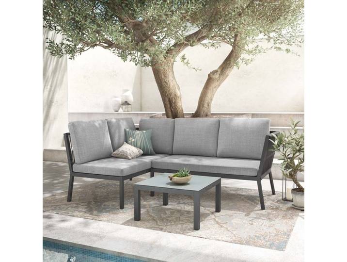 OUTLIV. Alex Ecklounge inkl. Loungetisch Aluminium/Rope
