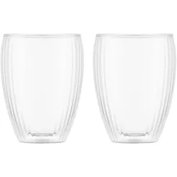 Bodum Set 2 doppelwandige Gläser, Trinkgläser, Transparent