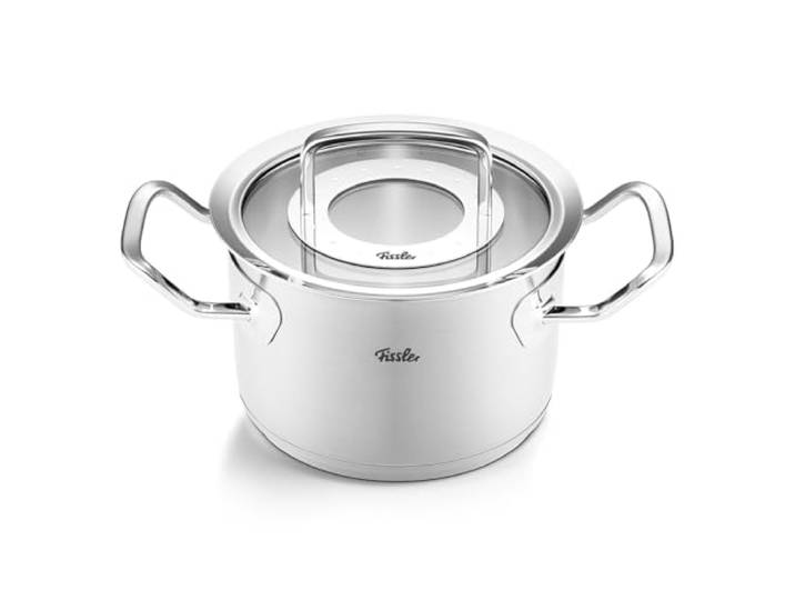Fissler Collection Original-Profi Faitout En Acier Inoxydable (16 cm\, 2\,1 l) Avec Couvercle En Verre\, Compatible induction\, Argenté