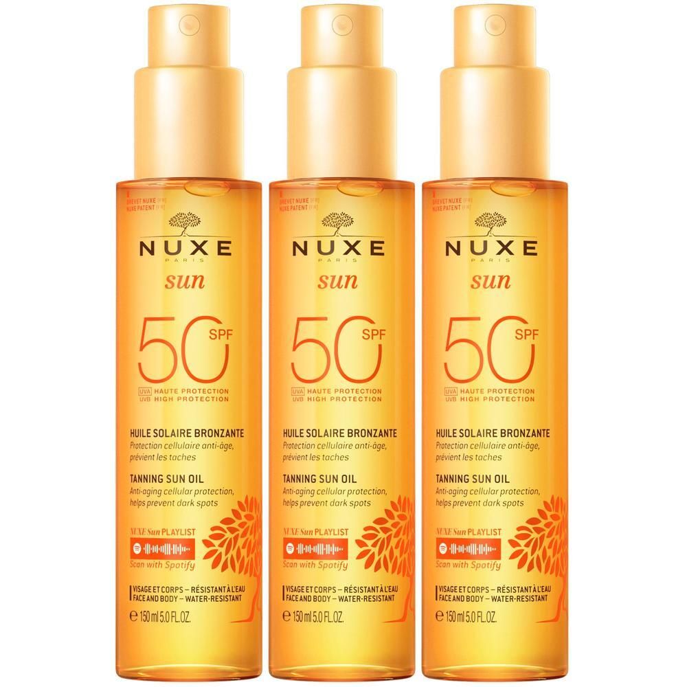 Nuxe Sun Sonnenöl Gesicht & Körper LSF 50 x3 3x150 ml Öl