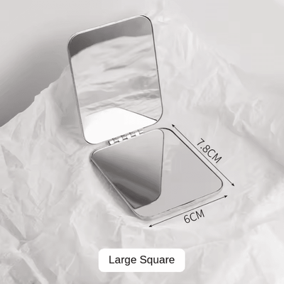 Inspire Curations Unbreakable Stainless Steel Foldable Travel Makeup Mirror rectangle