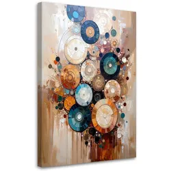 LEINWANDBILD Moderne Abstraktion Räder Farbeffekt 80x120cm
