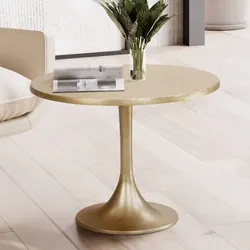Couchtisch Beistelltisch in Goldfarben mit Metallplatte