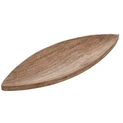 Amagohome Dekoschale Holzschale B40xH3xT14cm Boot schiffförmig Mangoholz massiv