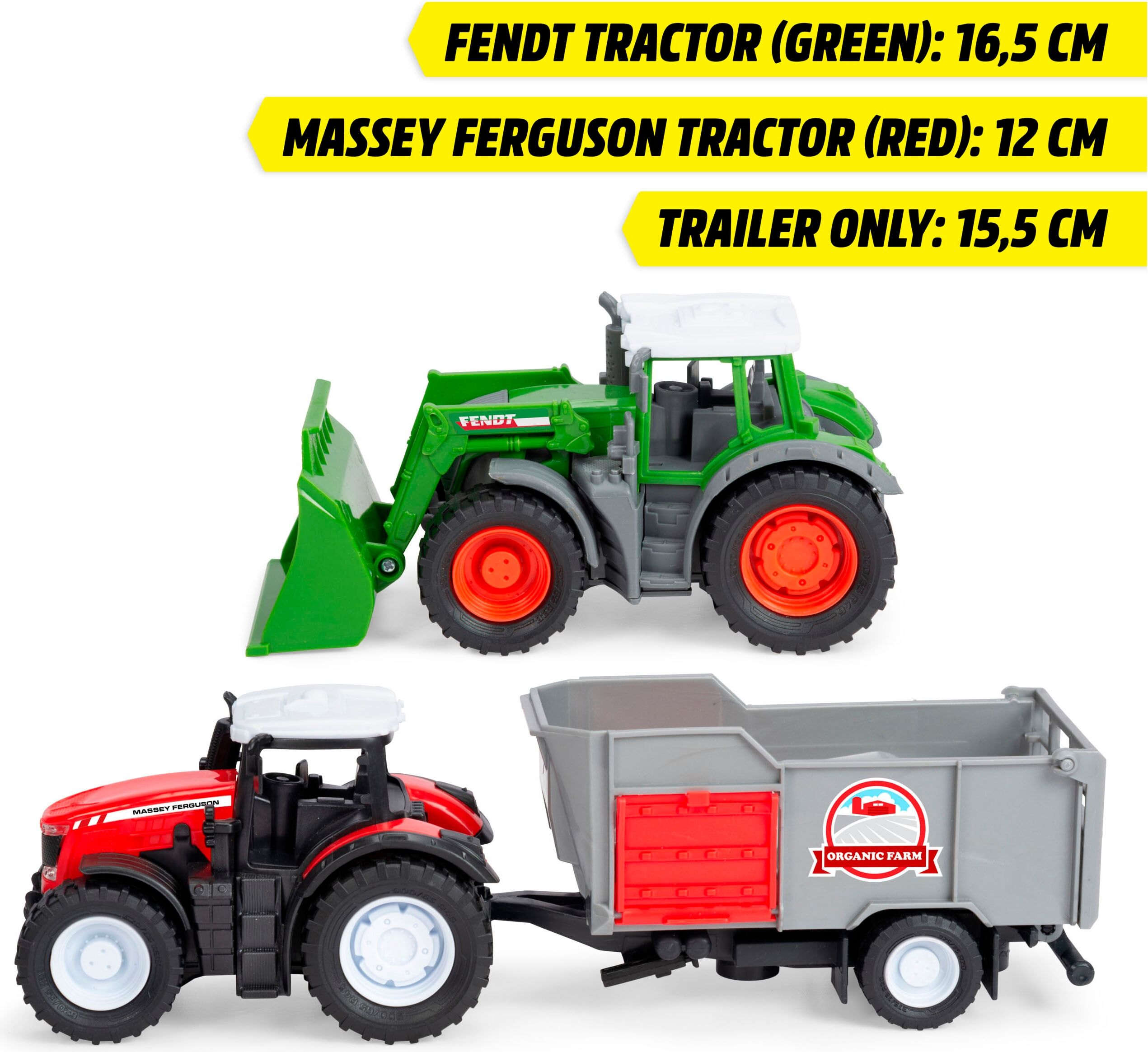 Spielzeug-Traktor DICKIE TOYS "Farm Set", grün (grün, rot), Spielzeugfahrzeuge, Kinder, Kunststoff, Spielzeug-Traktor