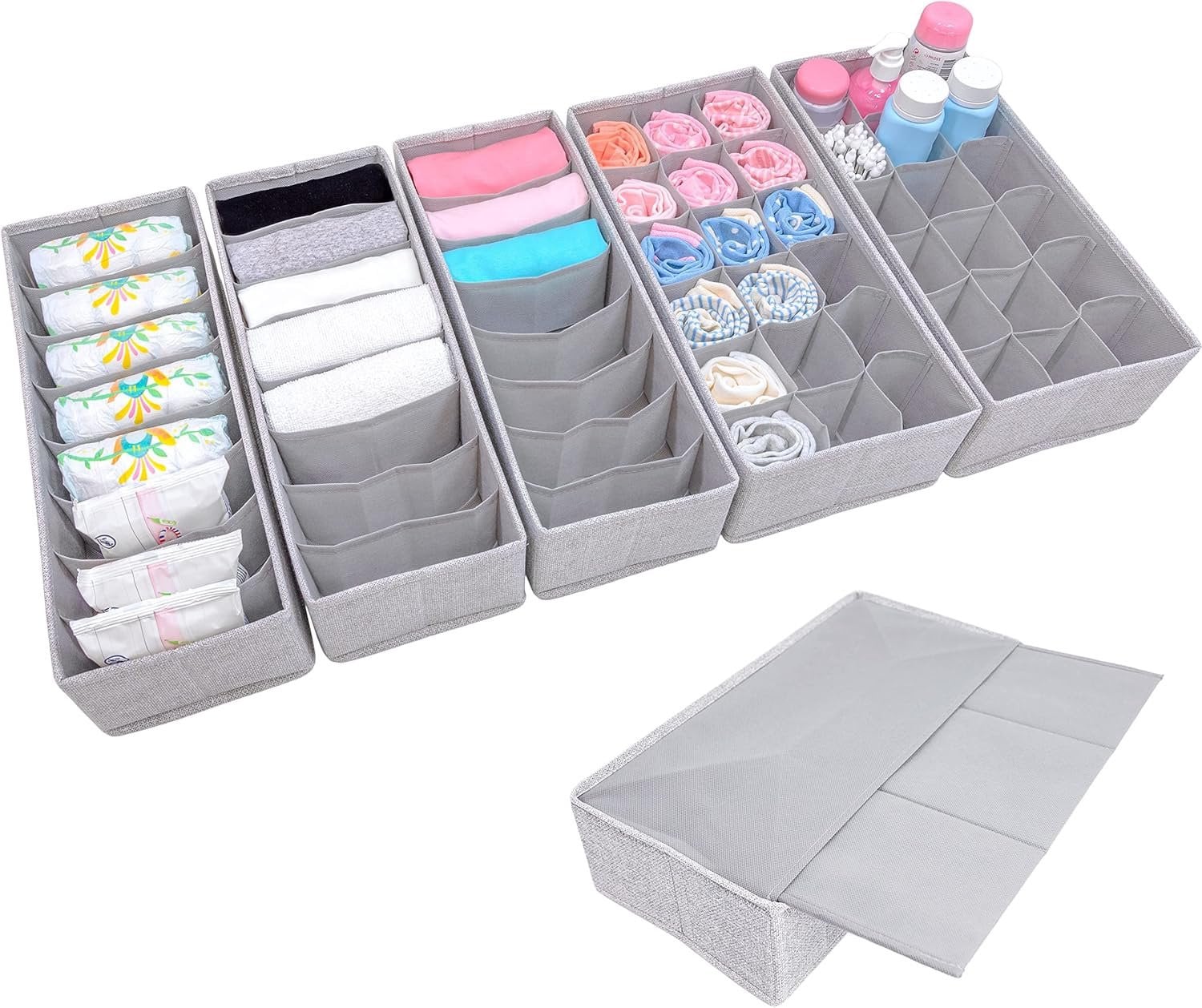 HEMNES Organizer Set 5 stuks opbergbakken voor IKEA kasten, geschikt voor 60 vakken
