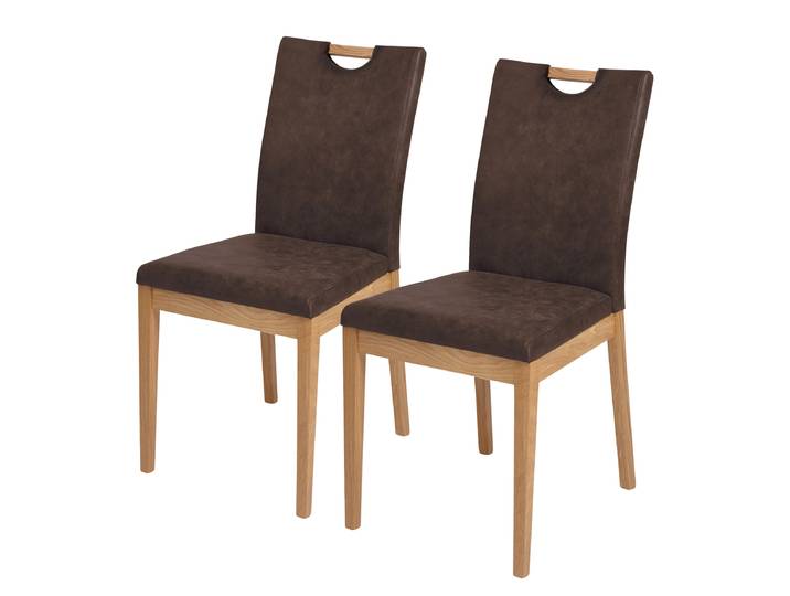 Chaises Palma lot de 2 47 x 95 x 56cm Marron/Marron