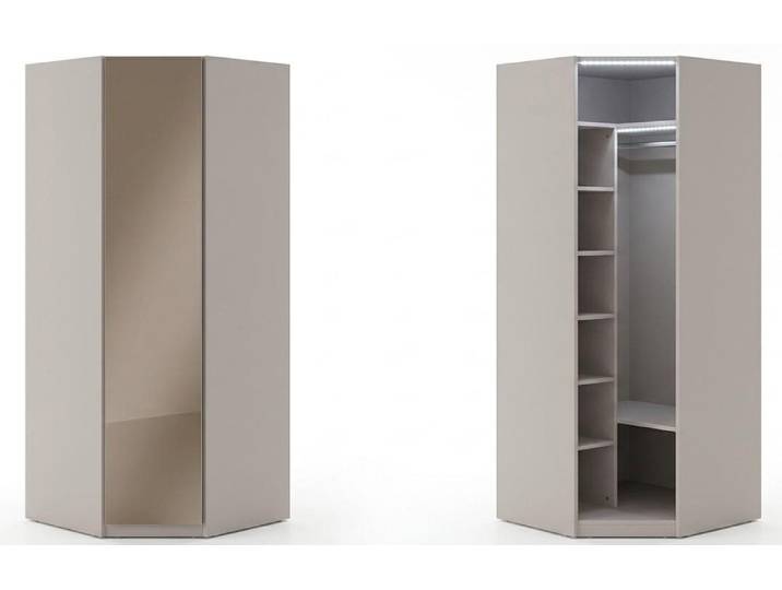 JVmoebel Eckschrank Eckschrank Stil modern grau praktisch Schlafzimmer komfortabel (1-tlg)