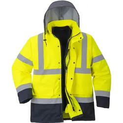 Warnschutz Regenjacke 4in1 "S471" Kontrast Traffic - 3XL - gelb/marine