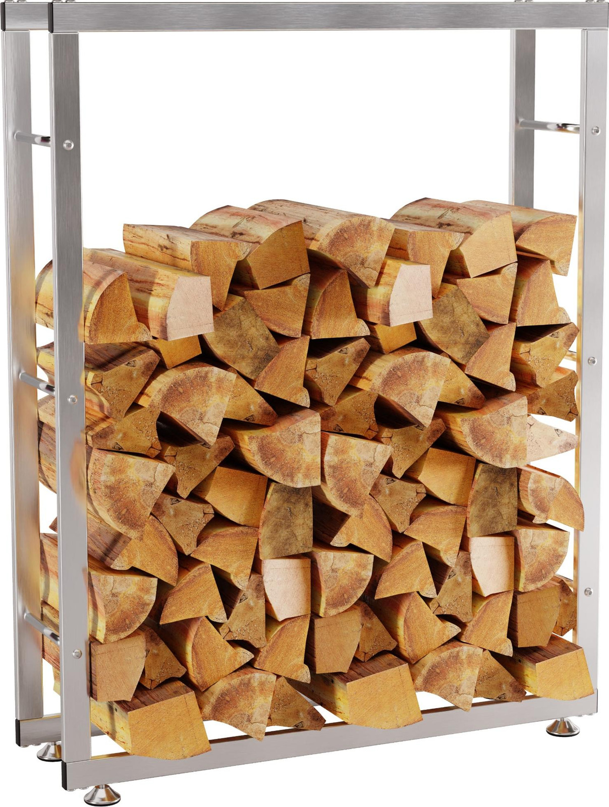 CLP Houtopslagrek Keri V2 van roestvrij staal, B: 25 cm, D: 80 cm, H: 125 cm
