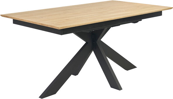 Miliboo Ausziehbarer rechteckiger Esstisch mit integrierter Verlängerung aus hellem Massivholz Eiche L160-245 cm AGATA