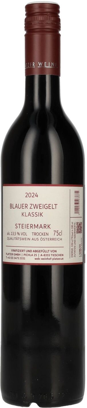 Weingut Platzer Platzer Blauer Zweigelt Klassik Steiermark 2024 13,5% Vol. 0,75l