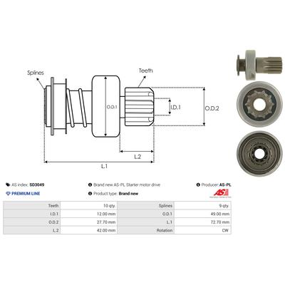 AS-PL Freilaufgetriebe, Starter SD3049