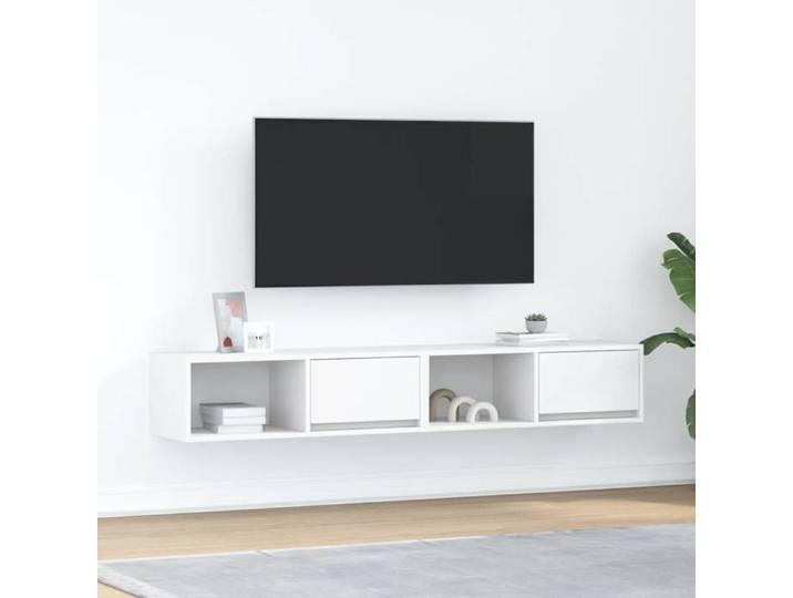 Meubles TV 2 pcs blanc 80x31x25 5 cm bois d'ingénierie banc TV meuble hifi centre de divertissement buffet TV 861455