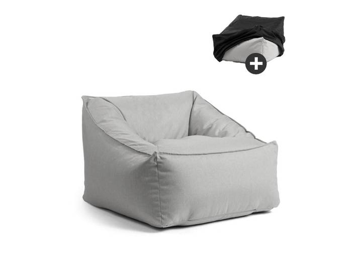 Mokebo Outdoor Sitzsack Der Sunnyboy, Grau, 80x60x83 cm, Gartenmöbel, Gartensessel, Outdoor-Sitzsäcke