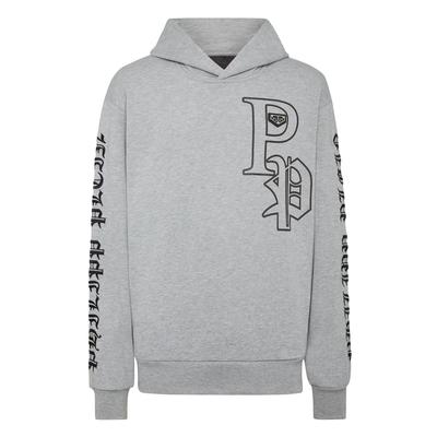 Sweatshirt PHILIPP PLEIN "Gothic Plein", Herren, Gr. XL, grau (10, grau), Stoff: 100% Baumwolle. Besatz: 100% Polyester, Sweatshirts Sweatshirt
