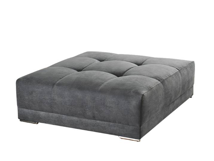 Polsterhocker XXL für Big-Sofa 120x120, Federkern Polstersitz in Mikrofaser Grau / 15139