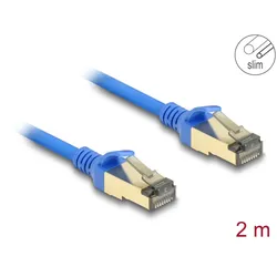 DELOCK RJ45 Netzwerkkabel Cat.8.1 F/FTP Slim 2 m blau
