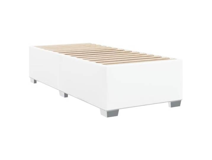 KTHLBRH Bettgestell weiß 80 x 200 cm aus Kunstleder Robuste Füße, Lattenrost, pflegeleicht, für Schlafzimmer
