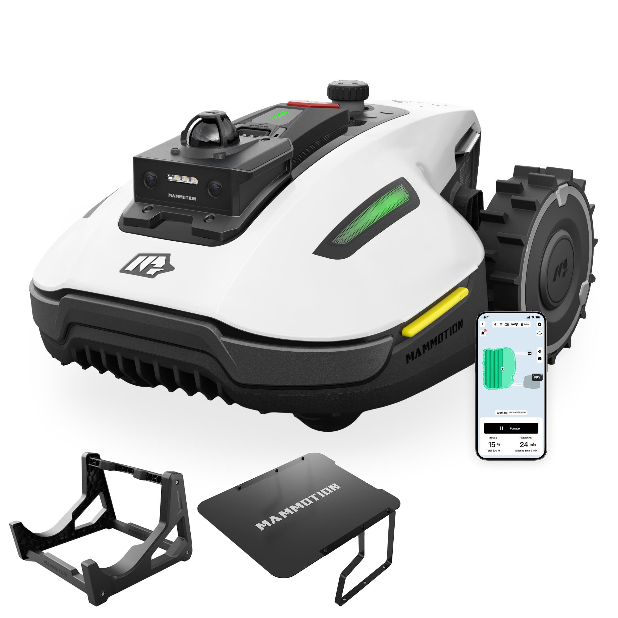 Mähroboter Mammotion YUKA Mini 2 1000 mit Garage, Waschständer, bis 1000 m², DropMow, Auto-Kartierung, Kantenschneiden, APP