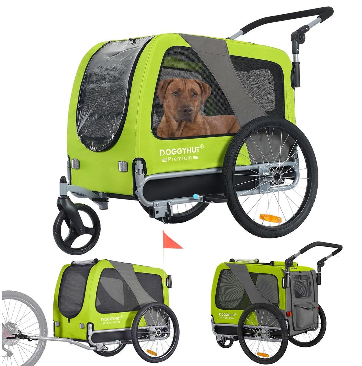 Hundefahrradanhänger Hundebuggy 2-in-1 - Max. 35 kg - 80 x 56 x 63 cm
