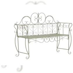 DELUKE Gartenbank LENAR - Metall Grün 128x46x94 cm | Metallbank Garten 2 Seitzer Bank Terrasse Vintage Antik Gartenbank