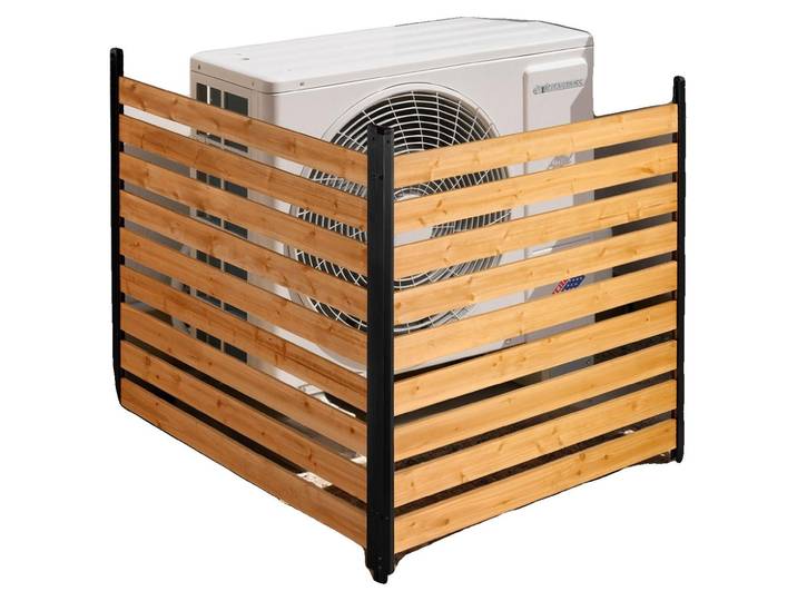 VEVOR 2 pièces. Clôture pare-vue\, cache pour climatiseur\, 1219 x 1244 x 1219 mm\, clôture en bois avec piquets métalliques pour l'extérieur\, angle réglable\, pour appareils extérieurs tels que climatiseurs\, pompes à chaleur et poubelles